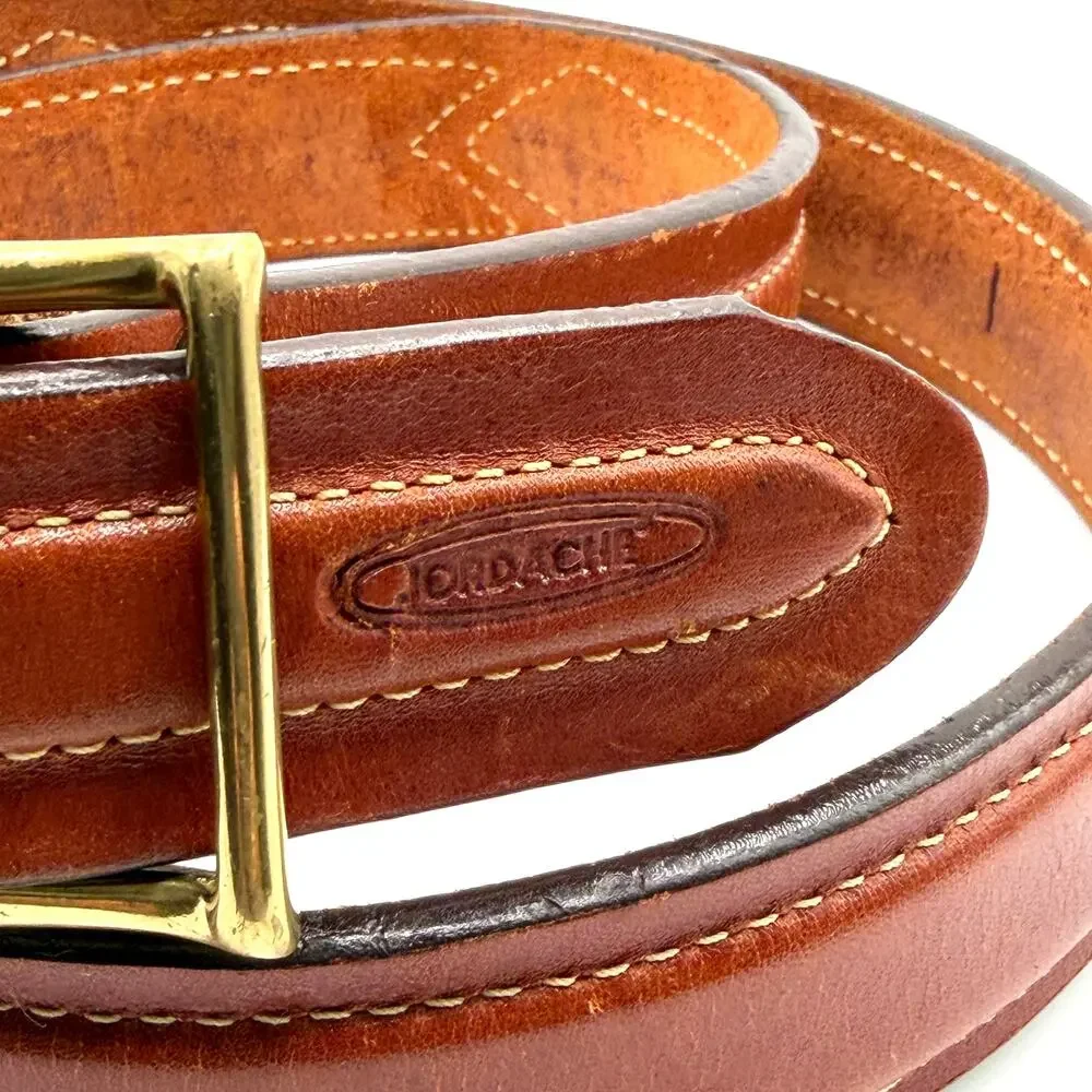 Vintage 80s Jordache Brown Genuine Leather Equestrian Belt